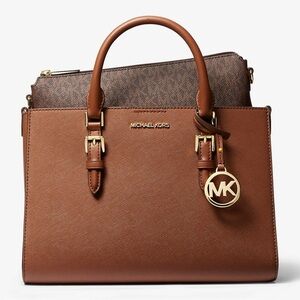 Charlotte Medium Saffiano Leather 2-in-1 Tote Bag in original Packaging